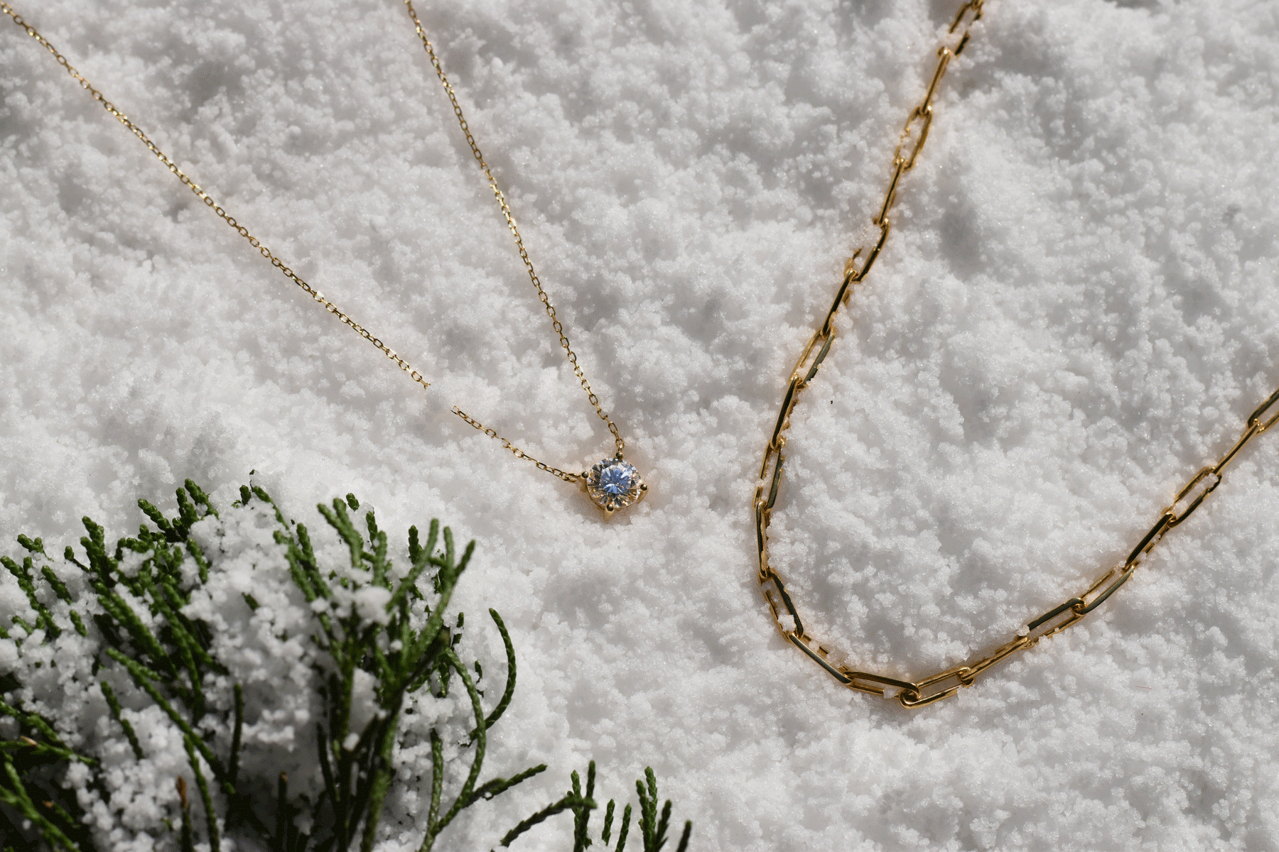 ネックレスと草が並んだ写真