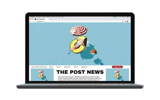 アボカドの上でくつろぐ女性