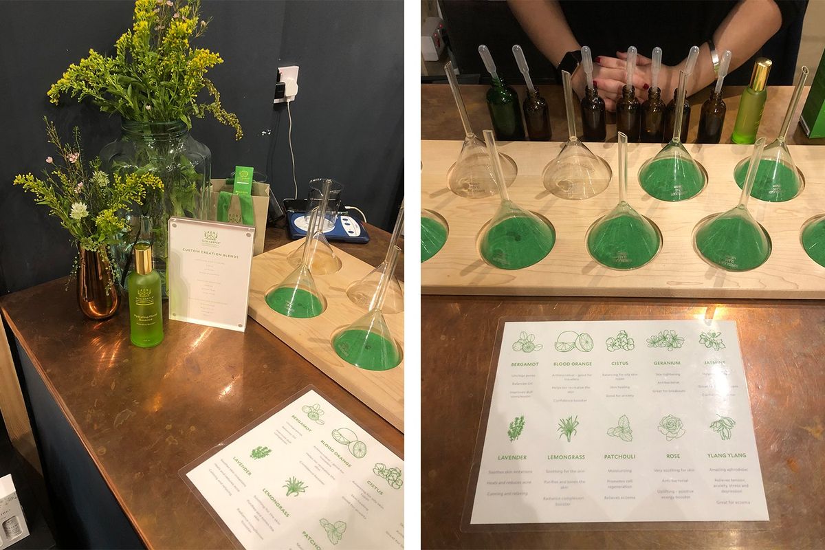 「Hydrating Floral Essence」をカスタマイズするブース