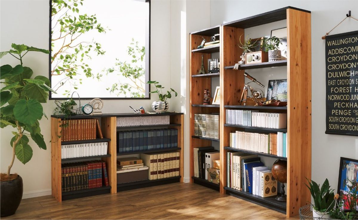 日田杉モダンブックラック