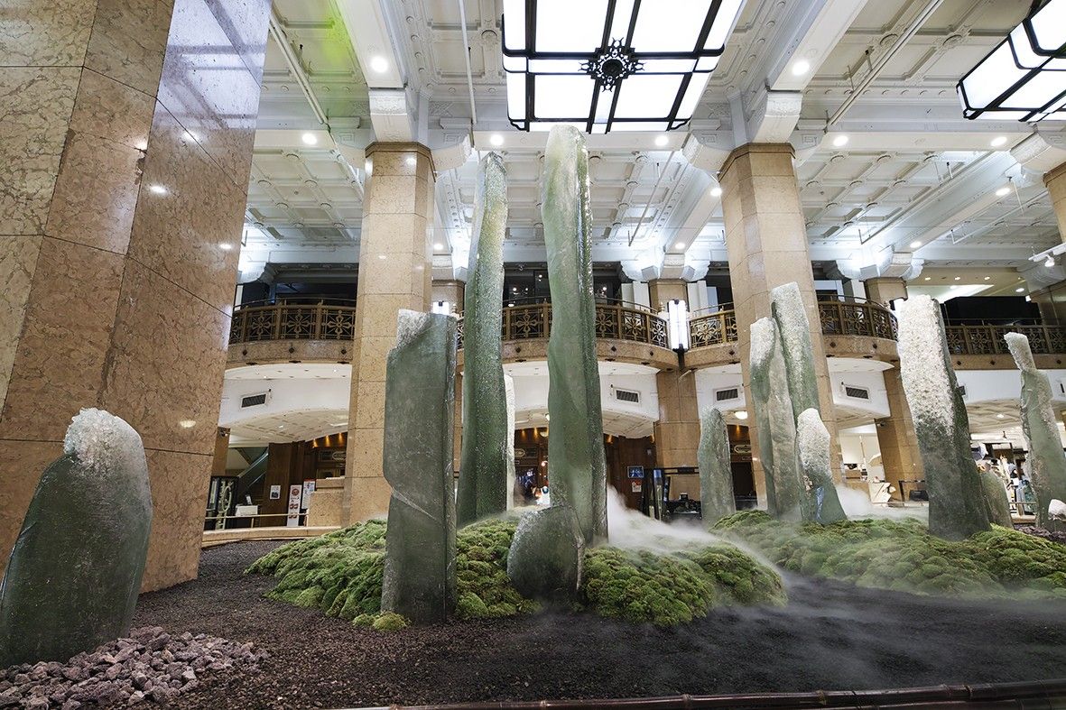 展示されるガラスアート